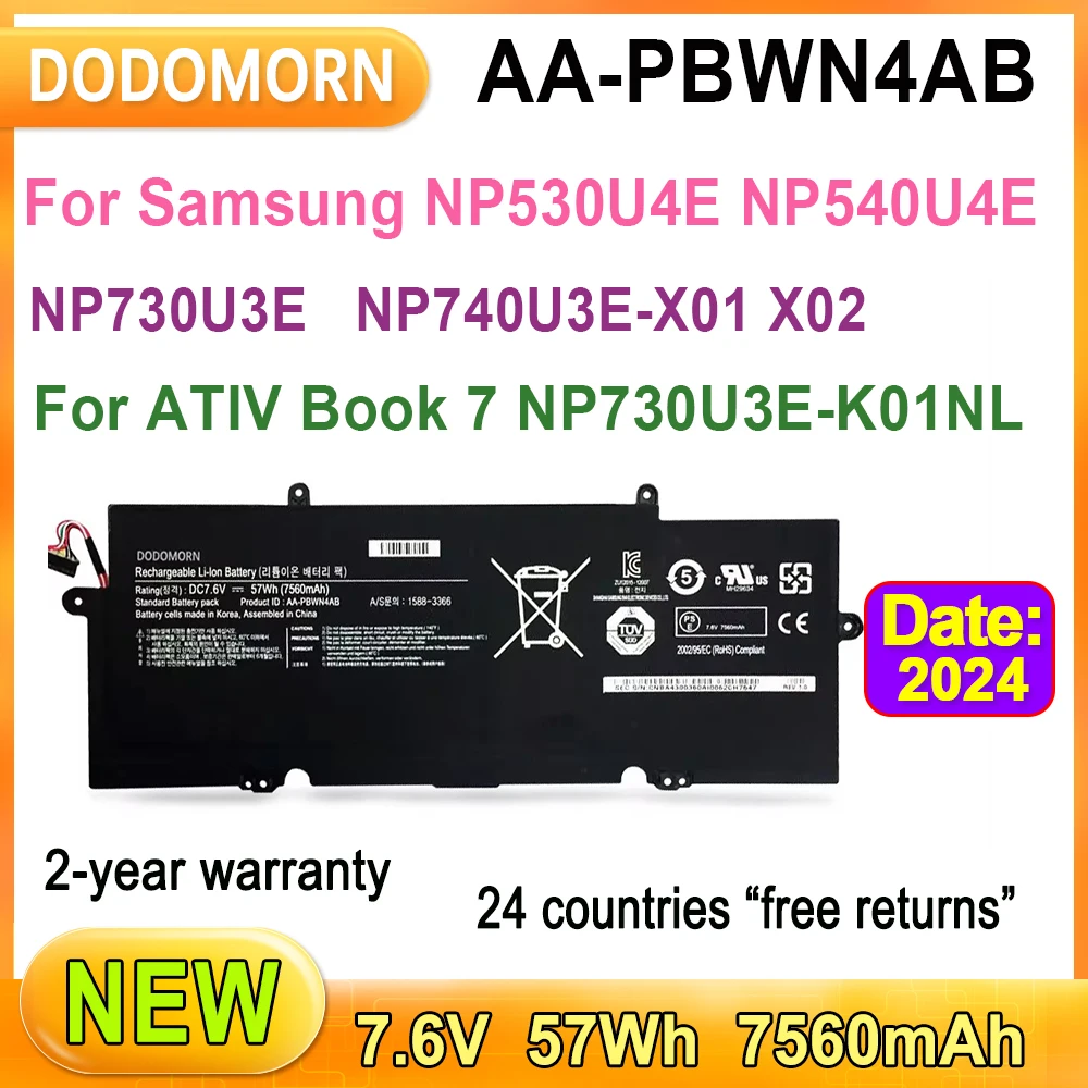 NEW AA-PBWN4AB BA43-00360A Laptop Battery For Samsung NP530U4E NP540U4E NP730U3E-K01NL K01PL S04DE X03DE NP740U3E-A01FR Series