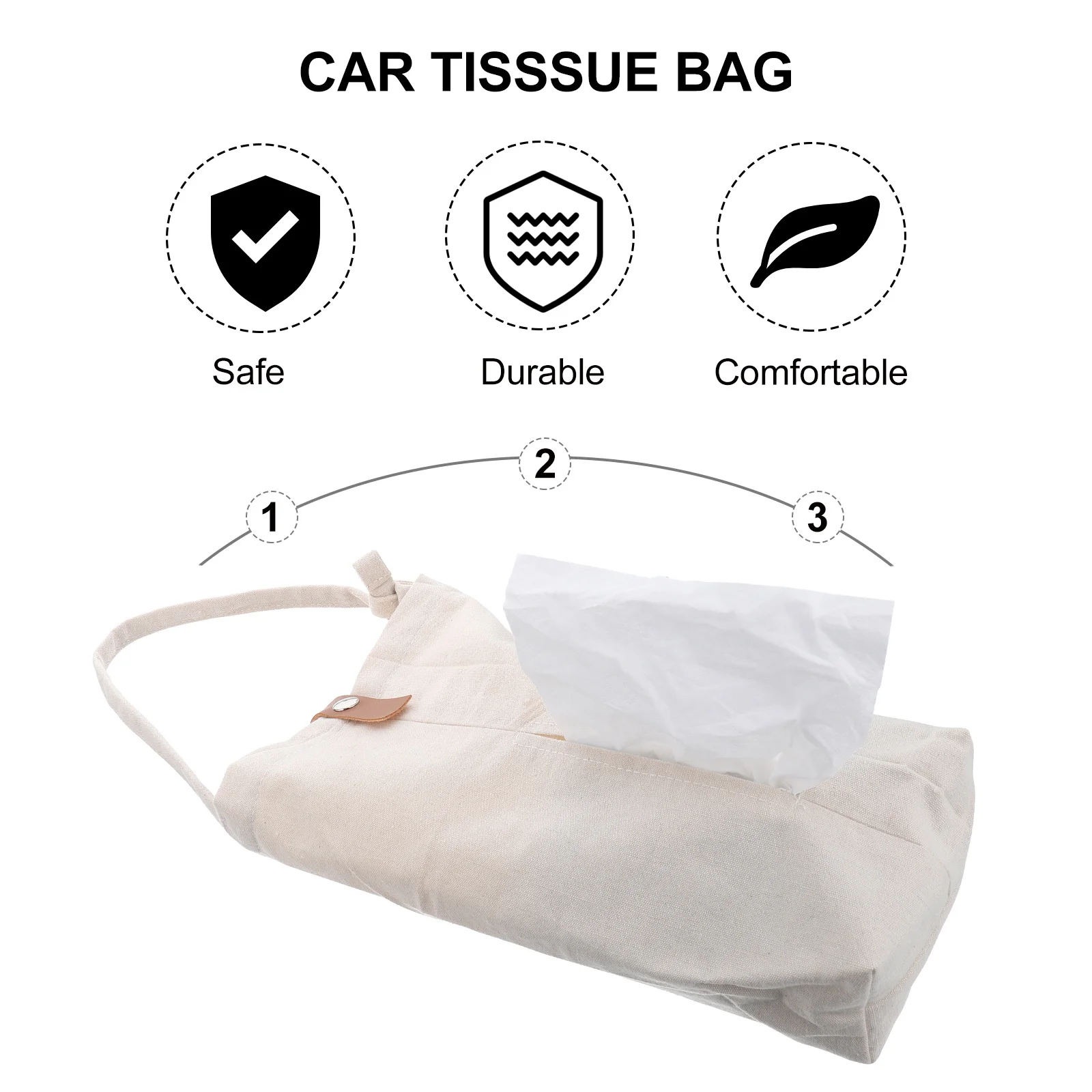 

Facial Tissue Hanger Car Tissue Bag Durable Canvas Easy Access Living Room Bathroom Bedroom Kitchen Office Home Decor