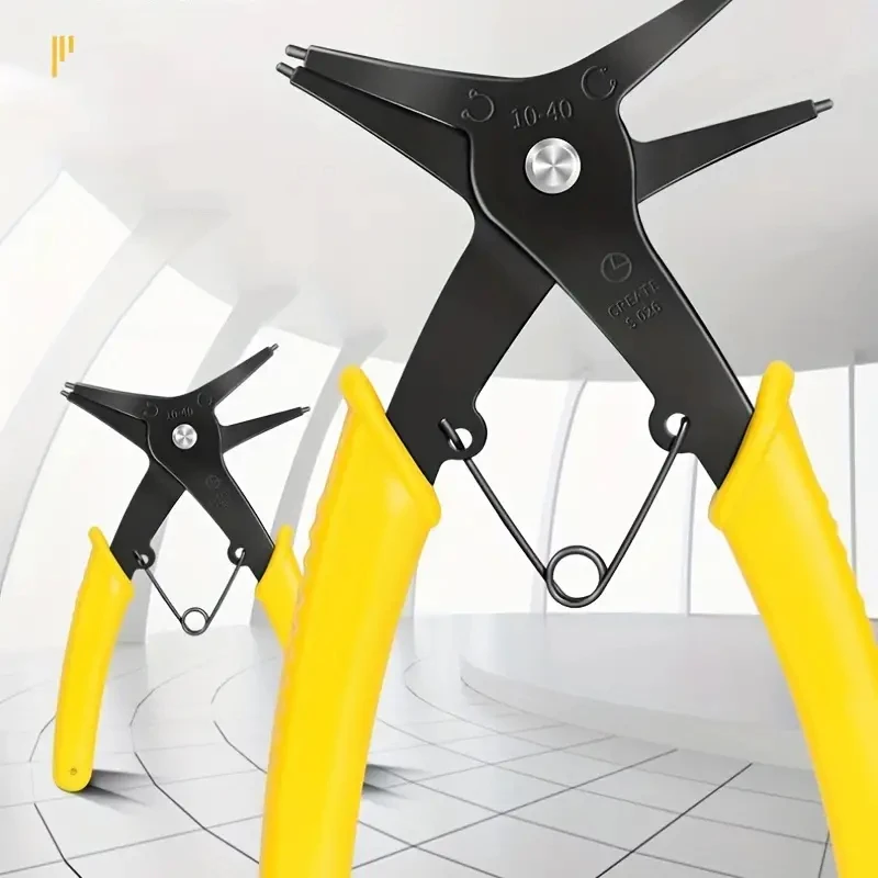 2 in 1 Double-Purpose Circlip Pliers Inside Outside Circlip Pliers Inside Outside Card Spring Disassembling Retainer Ring Pliers