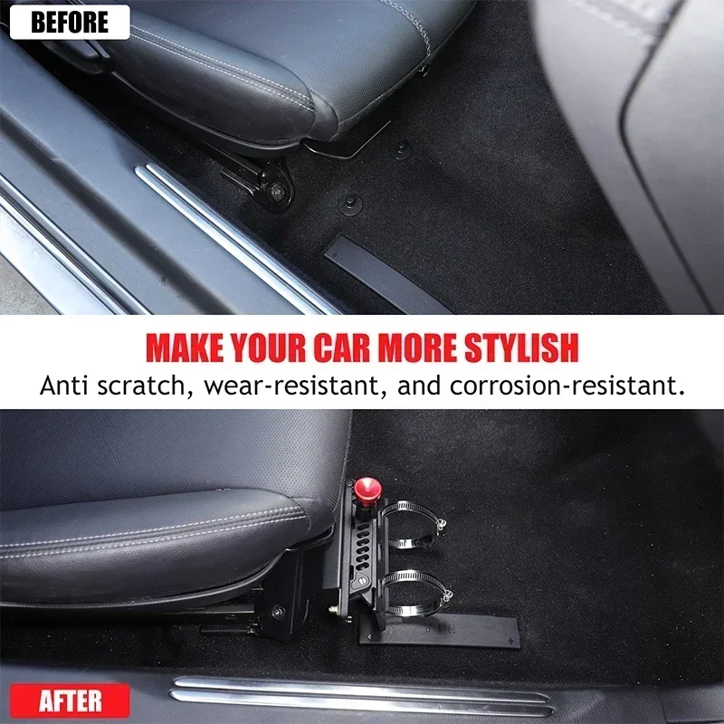 

For Mazda MX-5 MX5 2016-2025 For Fiat 124 2016+ Aluminum Alloy Black Car Seat Adjustable Fire Extinguisher Bracket Accessories