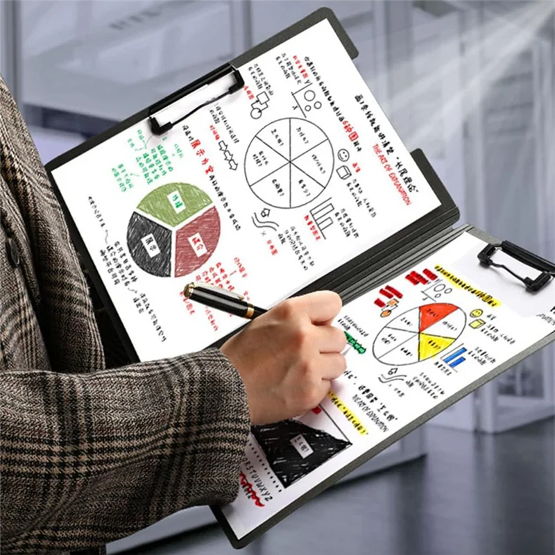 BAAG-6-Pack مجلد الحافظة ذات المشبك المزدوج، مجلد الحافظة، لوحة الكتابة القابلة للطي للمكتب المدرسي