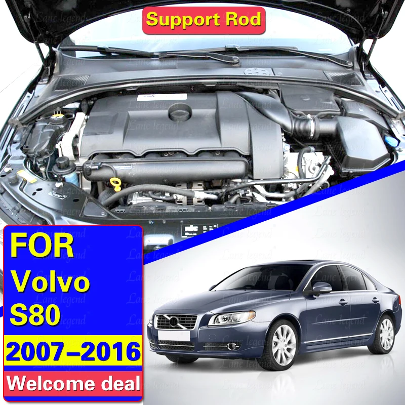 2pcs Hood Struts For VOLVO S80 2007-2016 Front Bonnet Gas Springs Lift Supports Hydraulic Rod Shock Absorbers Car Accessories