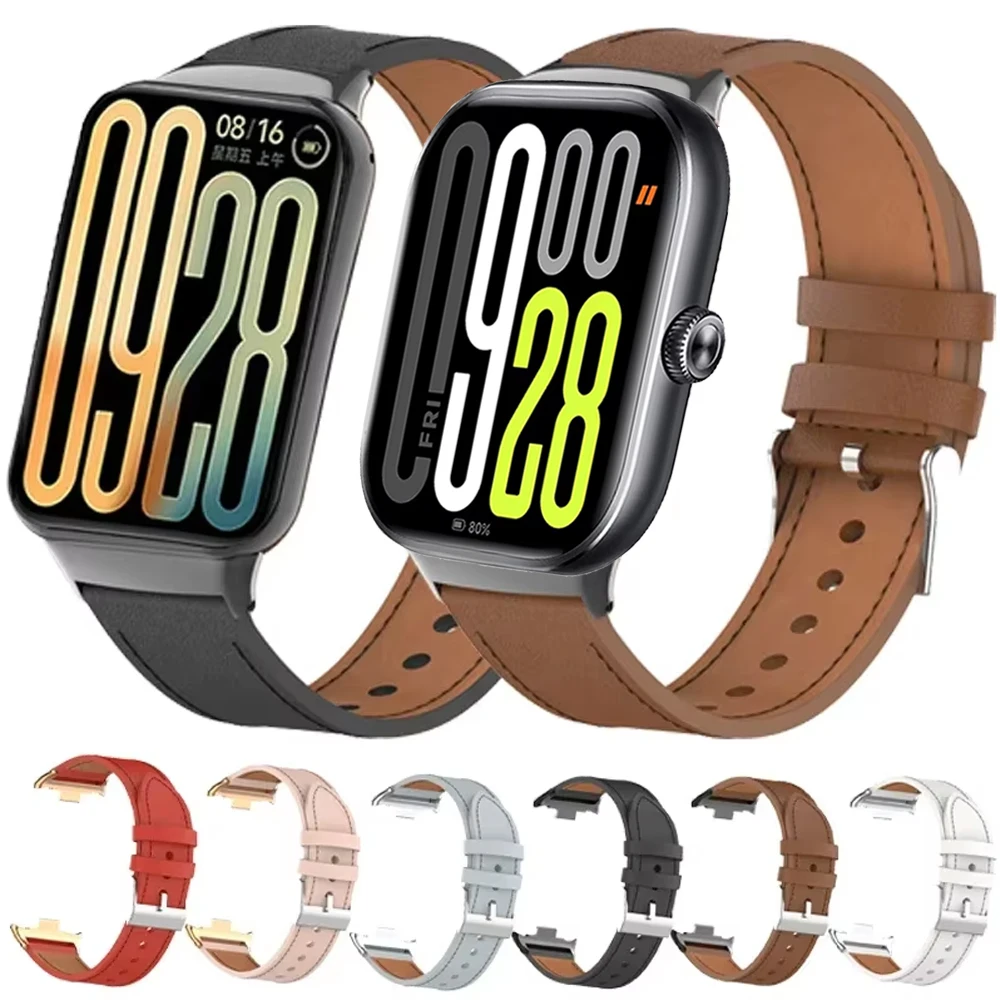 Leather Strap for Xiaomi Mi Band 9 Pro Leather Feels Soft  Comfortable and  Natural To Wear for Xiaomi Band 8 Pro Redmi Watch 4