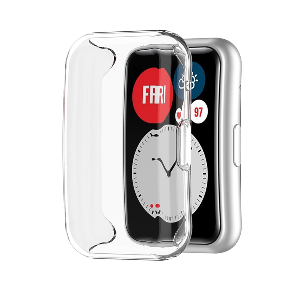 Full Screen Protector For Huawei Watch Fit Electroplated TPU Protective Case Shell Cover