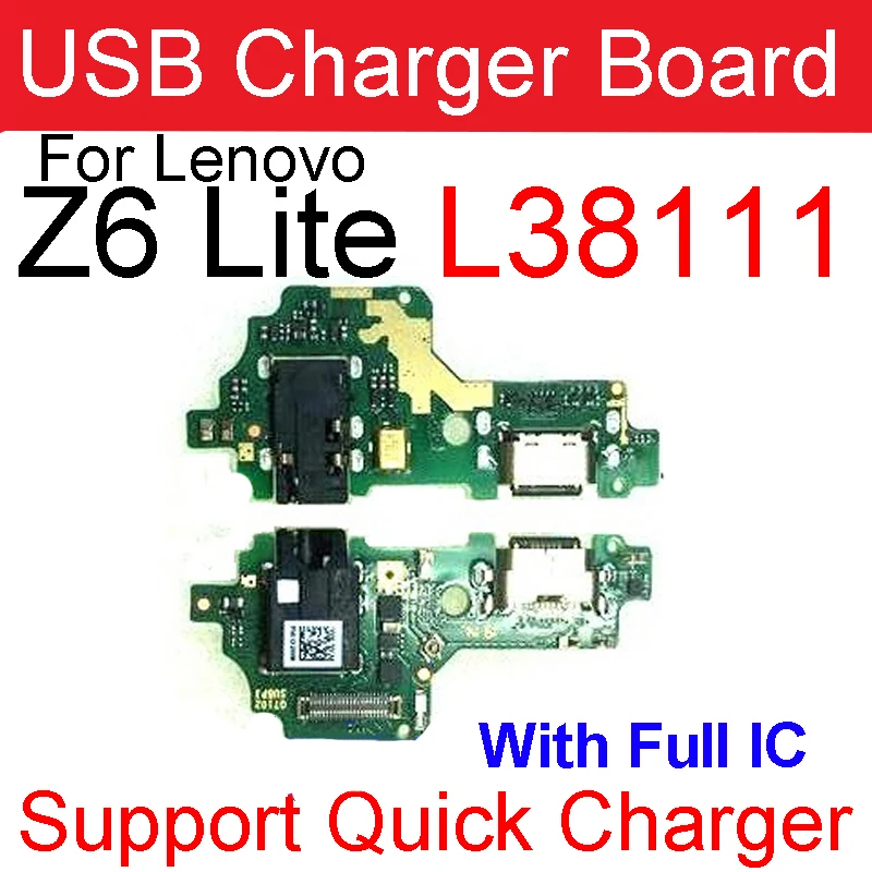 

USB Charging Port Dock Plug Connector Board For Lenovo Z6 Lite L38111 Jack Charger Board With Mic Microphone Flex Cable