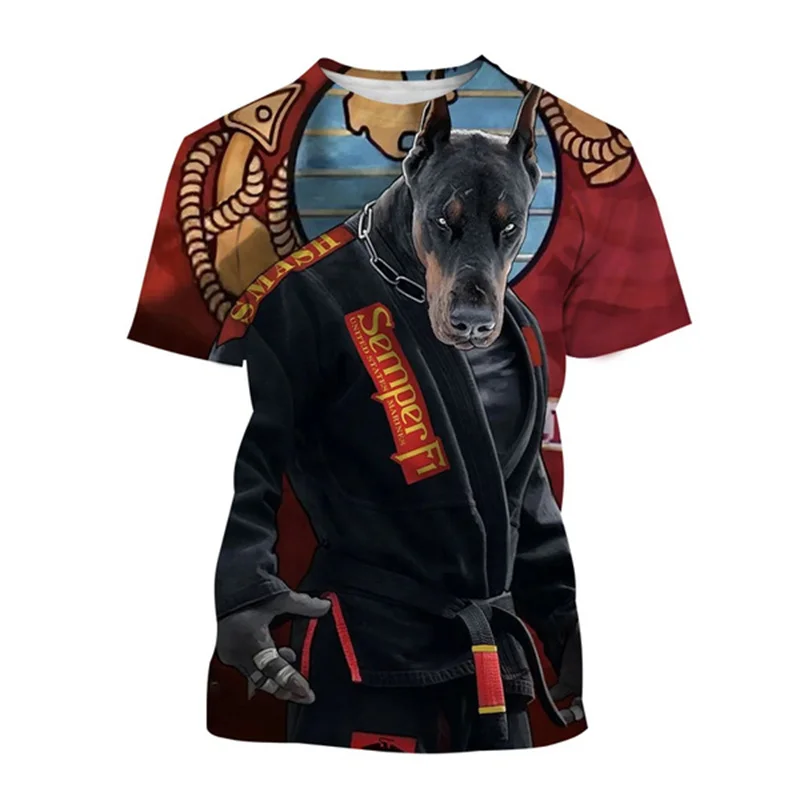 3D Animal Graphic Summer T Shirt For Men Brazil Jujitsu Enthusiast Wrestle Clothing Oversized Tee Casual O-neck Short Sleeve Top