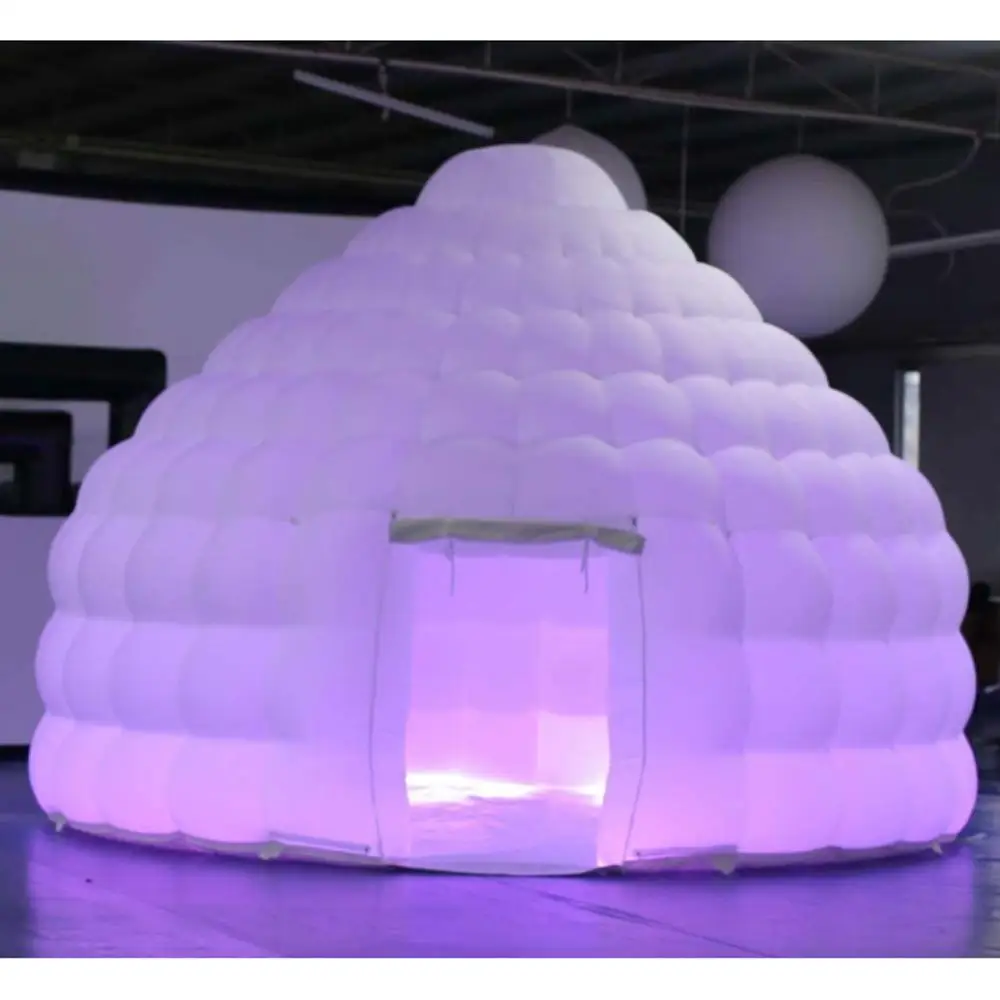 Tenda gonfiabile bianca squisita dell'igloo della cupola con la casa dell'aria di lusso leggera del Led per la pubblicità di evento equo