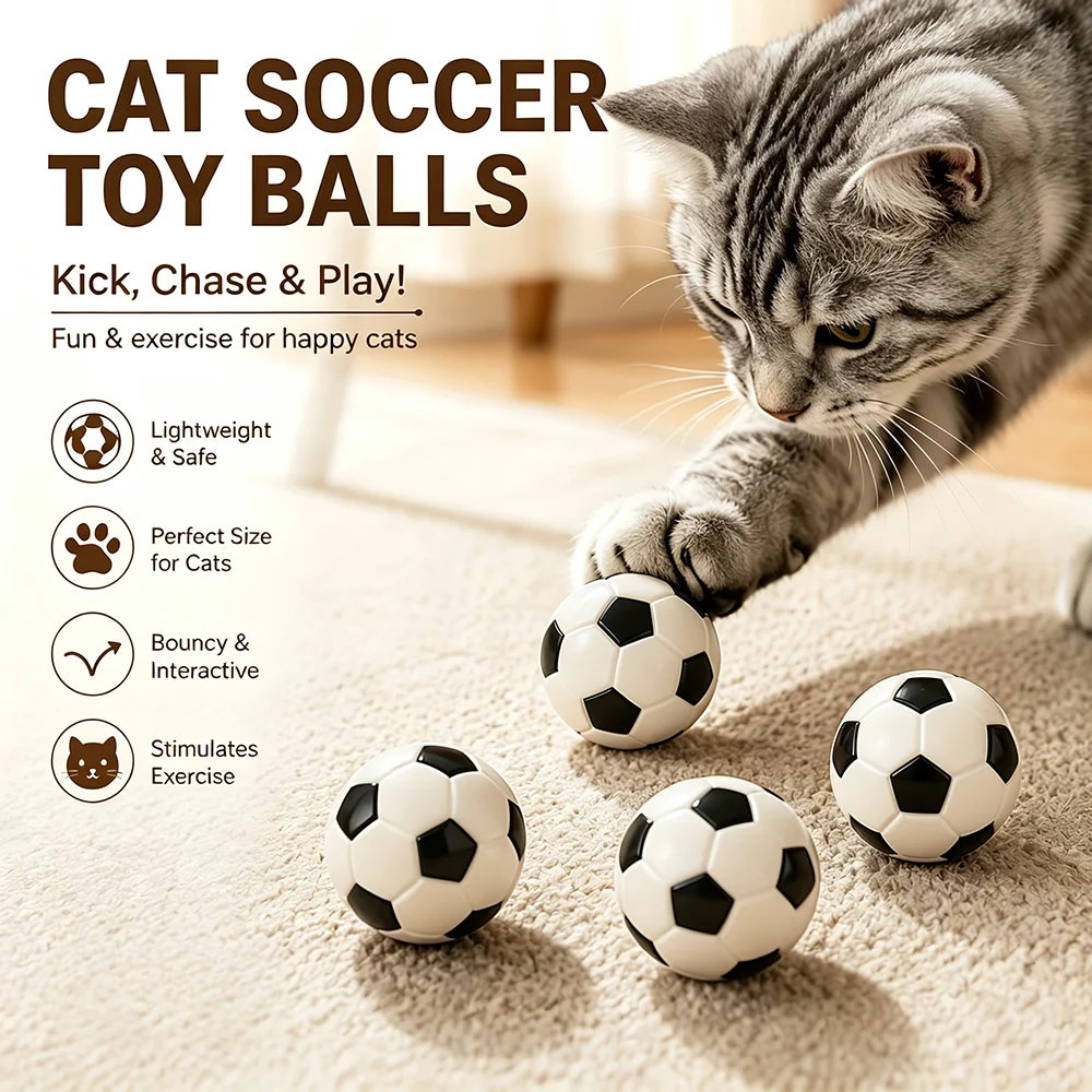 Cat Football Toys Interactive Rolling Balls, Suitable for Kittens And Adult Cats, Lightweight And Durable, Indoor Entertainment
