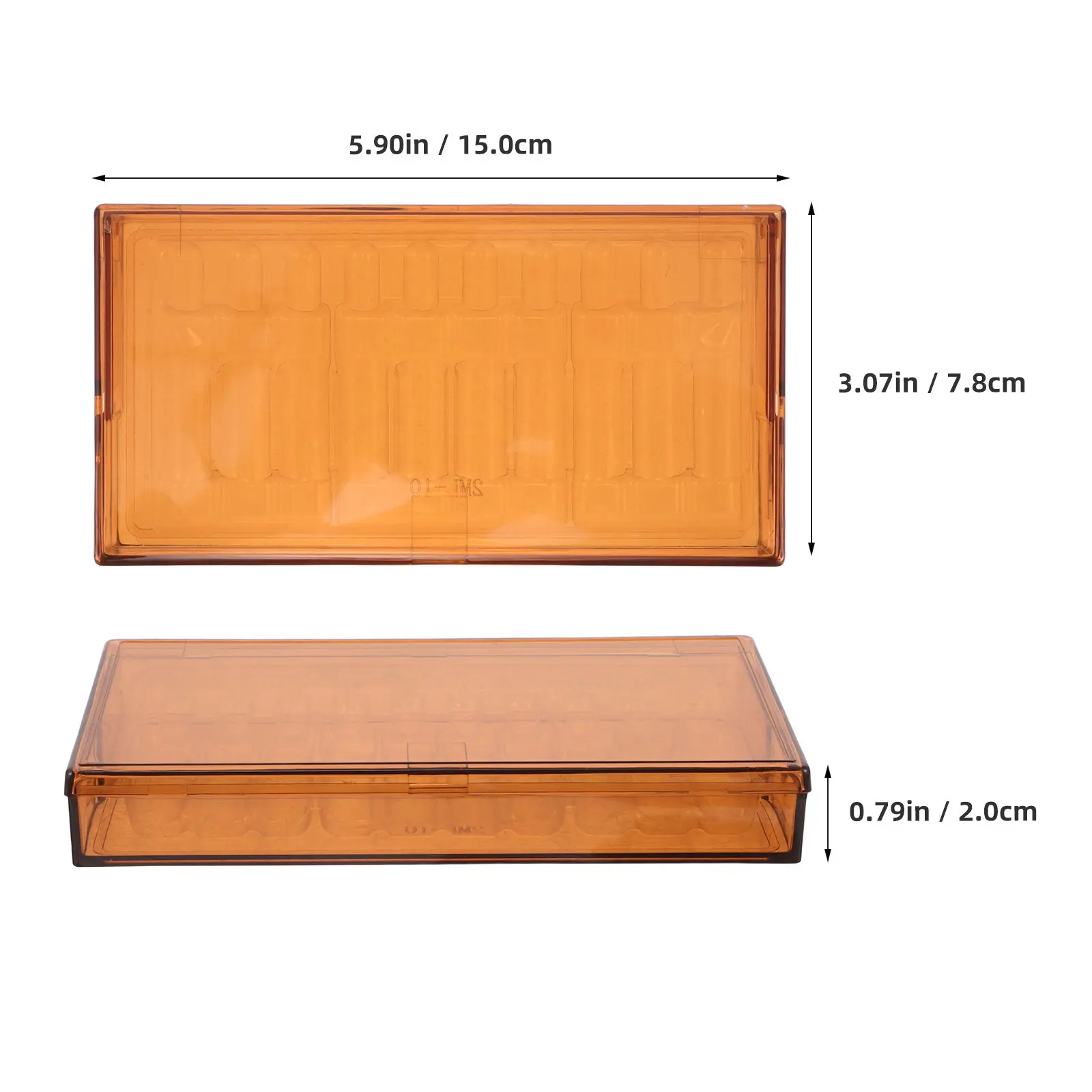 2Pcs Portable Storage Box 2Ml Vial Case Lightproof Ampoule Organizer Insulin Peptide Storage Emergency Supply Box