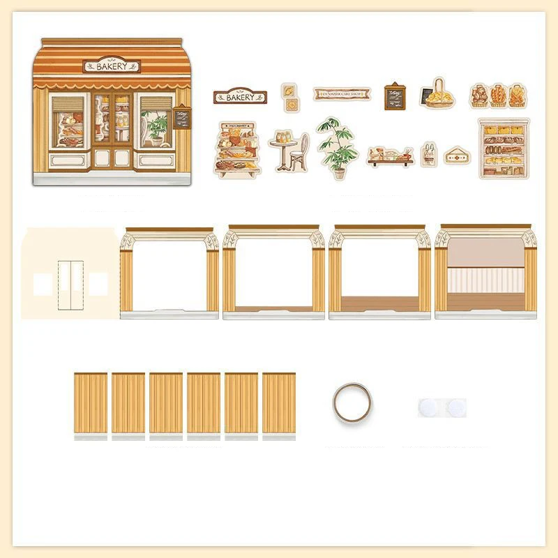 

Diy пейзажные наклейки 3d наклейки дома для тетрадей дневники канцелярские украшения