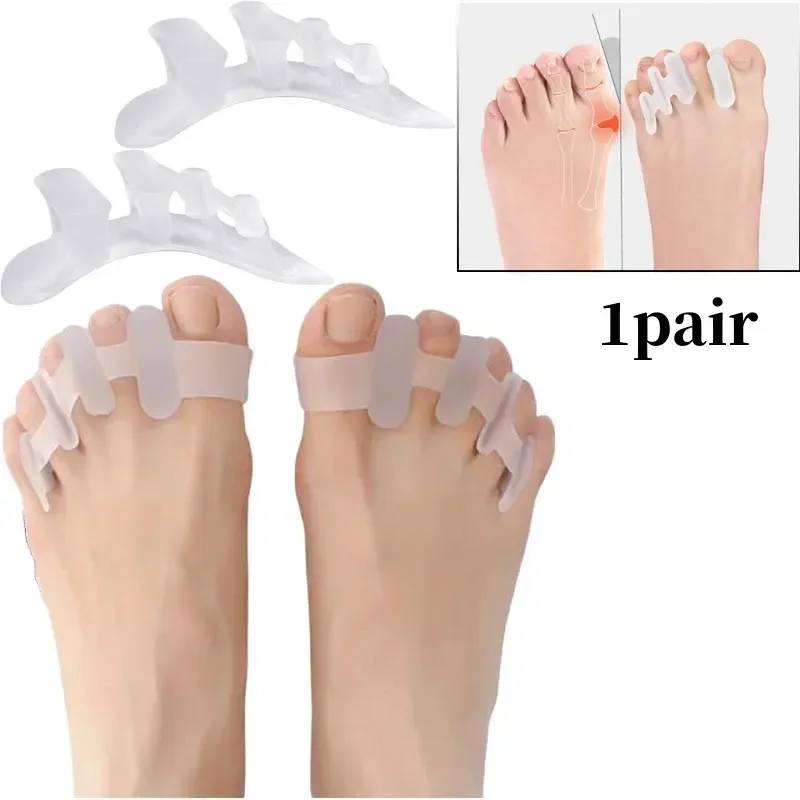 2pcs Feet Care Tool Toe Separator Overlapping Toes Rehabilitation Treatment Hallux Valgus Braces Foot Bone Orthotic Device