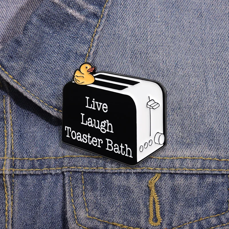 New Cartoon Geometric Shaped Bread Maker with Little Duck Enamel Pins Cute and quirky decoration fashion accessories