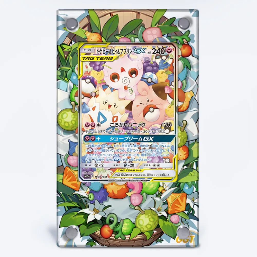 Für Anime Pokemon Ptcg Reshiram Zekrom Togepi Cleffa Igglybuff Lana Mallow Nessa Acryl Schutzkarte Vitrine Ornament