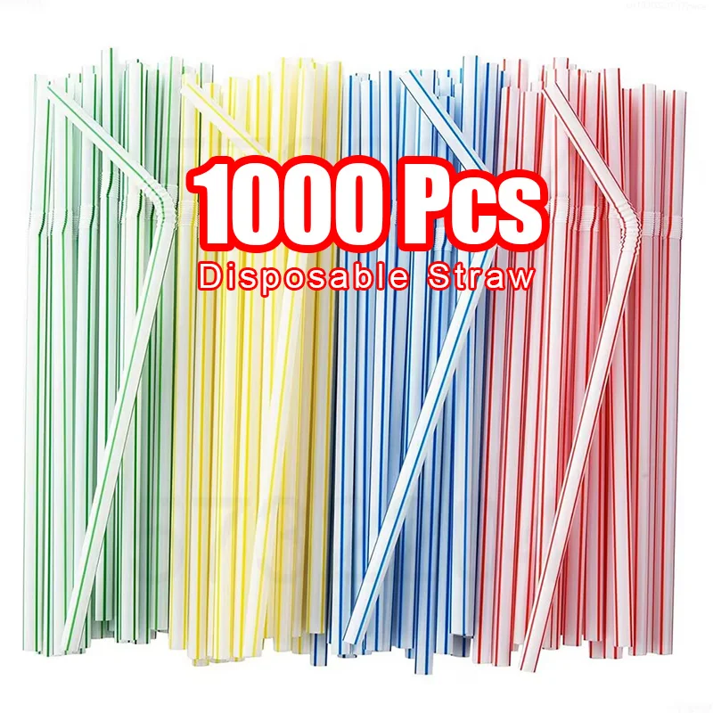 100-1000Pcs Multicolor Kitchen Beverage Straws Rietjes Drinking Straw Cocktail Rietjes Wedding Party Straws Accessories