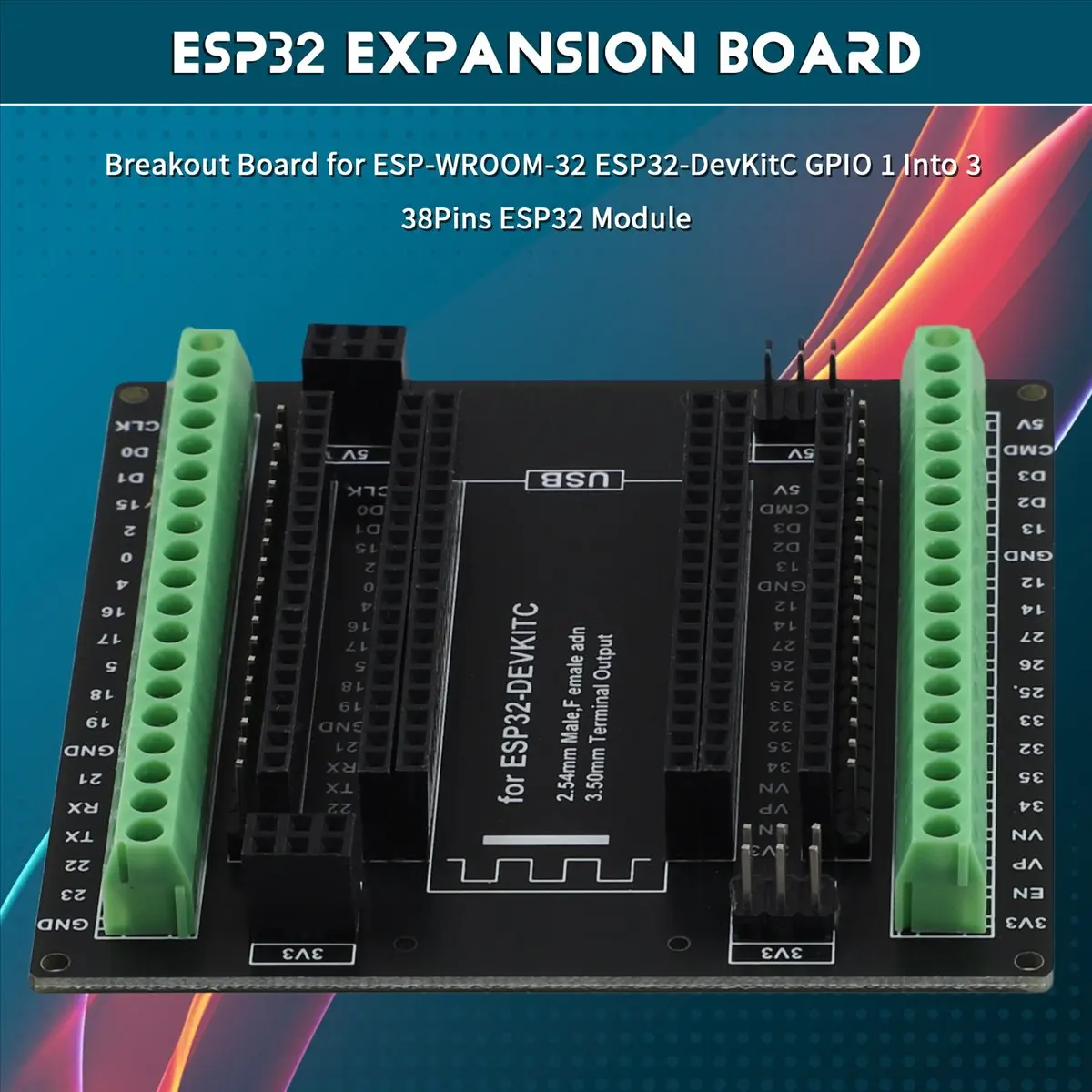 #35O Electronics Accessories,ESP32 Expanding Board Breakout Board (Black&Green)