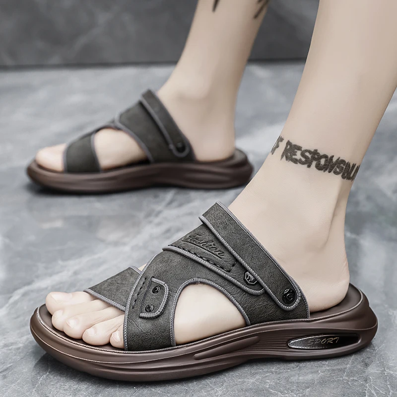 Sandals Men's Super Fiber Beach Shoes Men's Trend Summer New Style Sandals and Slippers Dual purpose Sandals Comfortable Casual