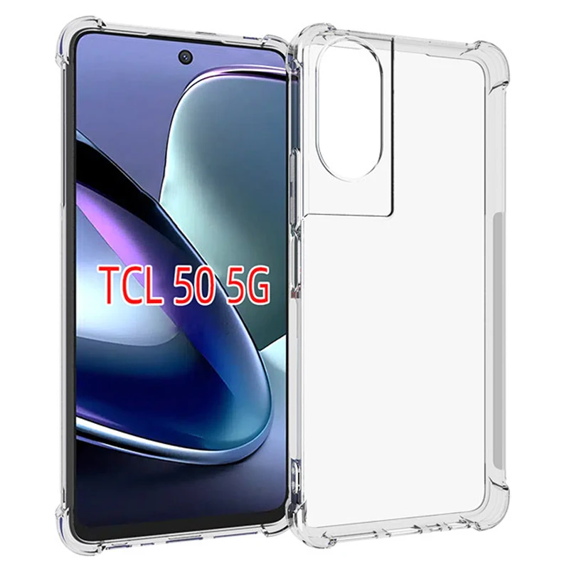 حافظة TCL 50 5G SE Pro XL وسادة هوائية مقاومة للصدمات وسادة هوائية شفافة من السيليكون غطاء خلفي من البولي يوريثان حافظة هاتف ناعمة لهاتف TCL 50 XL Pro Nxtpaper