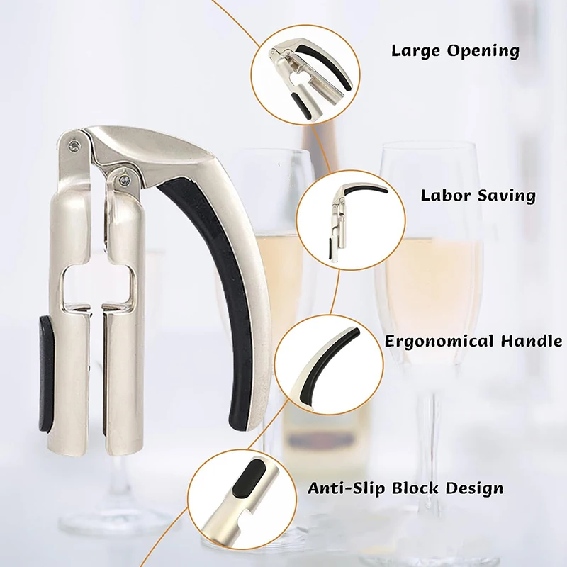 Champagne Bottle Opener Zinc Alloy Sparkling Wine Cork Puller Bar Jar Cork Puller Champagne Corkscrew Sparkling Wine Bottle Open