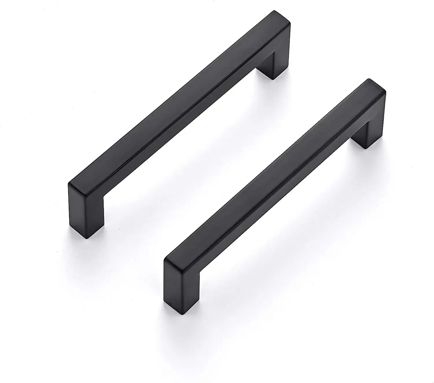 40 Pack 5 Inch Kitchen Square Cabinet Handles Matte Black Drawer Pulls for Cupboard Hardware