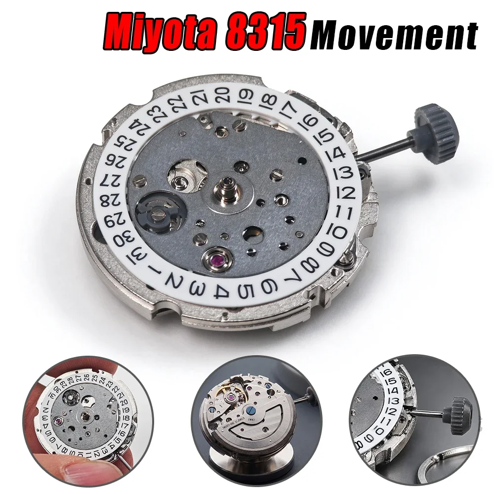 Japan 8315 Automatic Mechanical Movement Date 3H Single Calendar 21 Jewels for DIY Mod Enthusiast Compatible Complete Kit