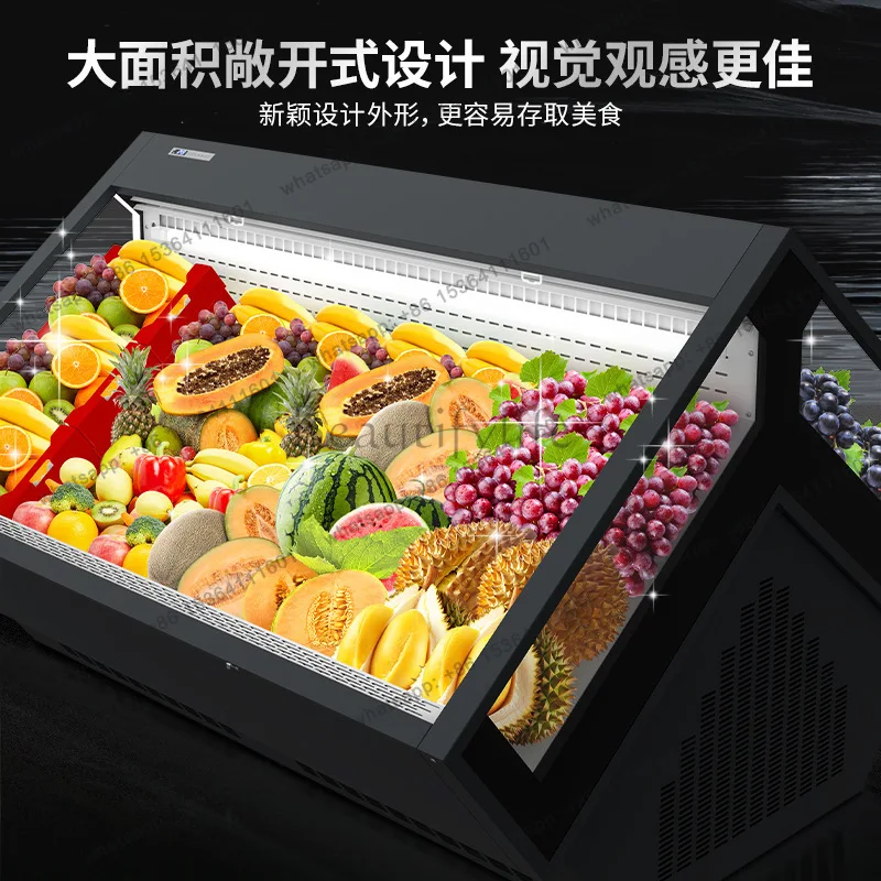 LX Double-sided Fruit Cutting Cabinet Supermarket Fruit Refrigerated Display Cabinet Bevel