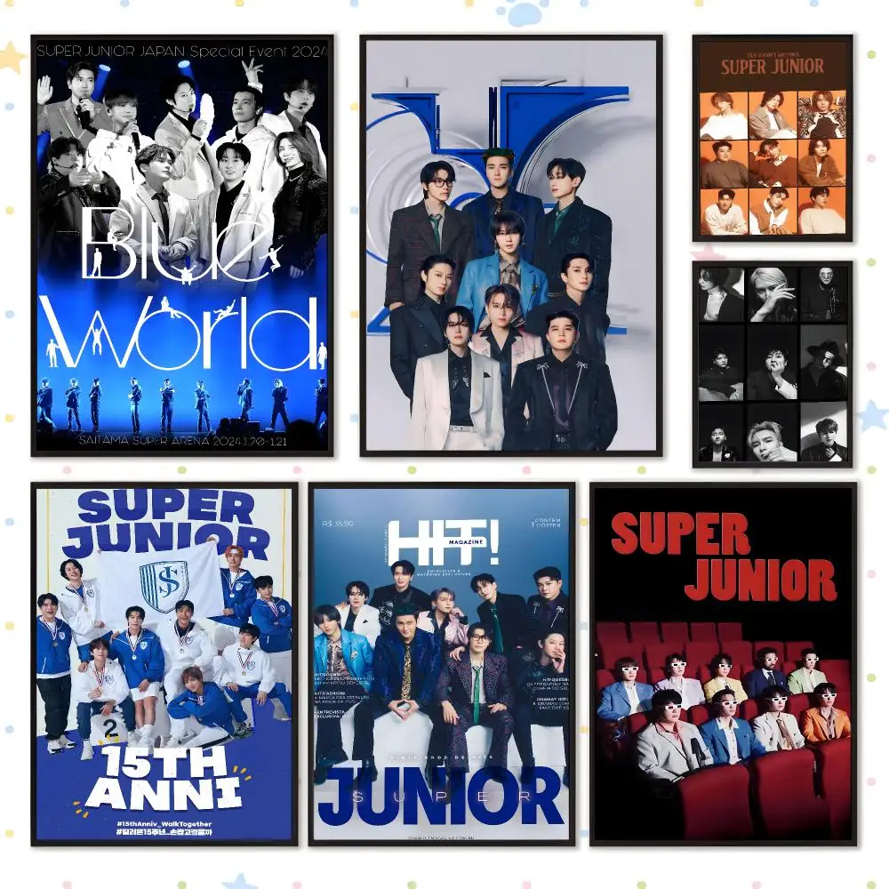 Music Band Alternative SUPER JUNIOR Poster HD Waterproof PP Self Adhesive Aesthetic Bedroom Dorm Gaming Room Home Decor Gift
