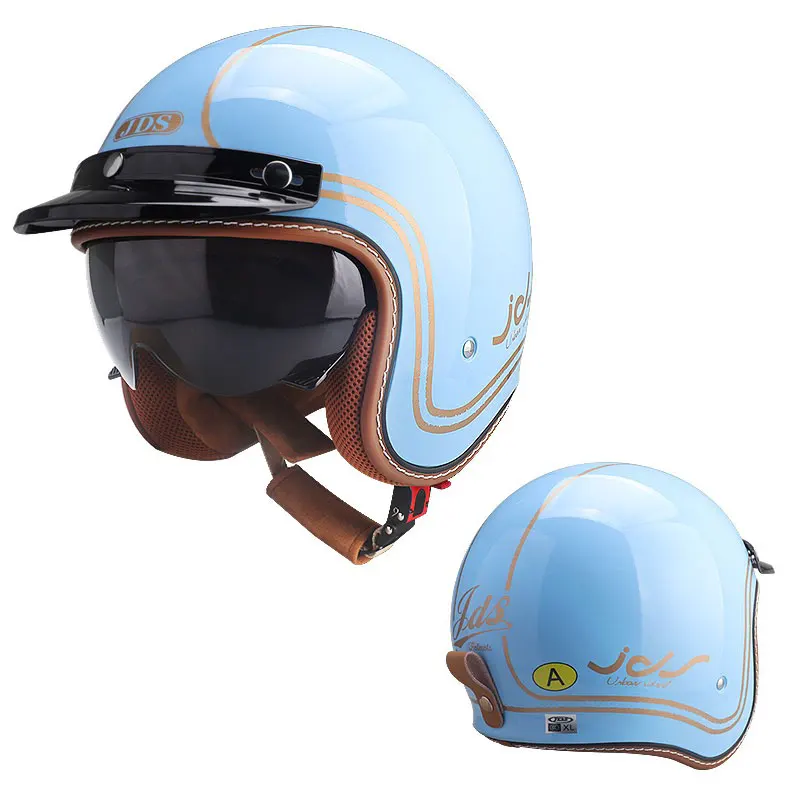 Open Face Motorcycle Helmet DOT Approved Men Jet Helmets for Motorcycles Moped Pilot Chopper Street Bike Cascos Para Motos Adult