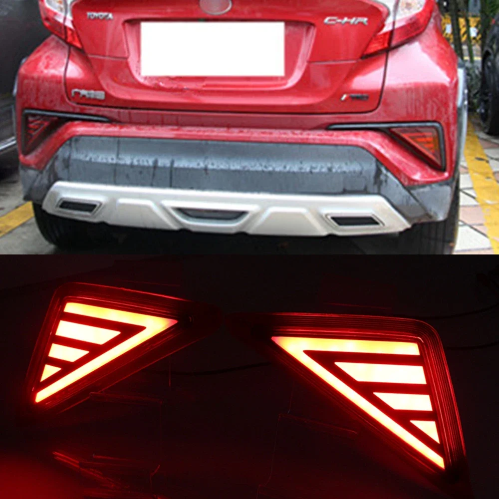 

New！ LED Reflector For Toyota C-HR CHR 2016 2017 2018 2019 2020 Car LED Rear Fog Lamp Bumper Light Auto Bulb Brake Light