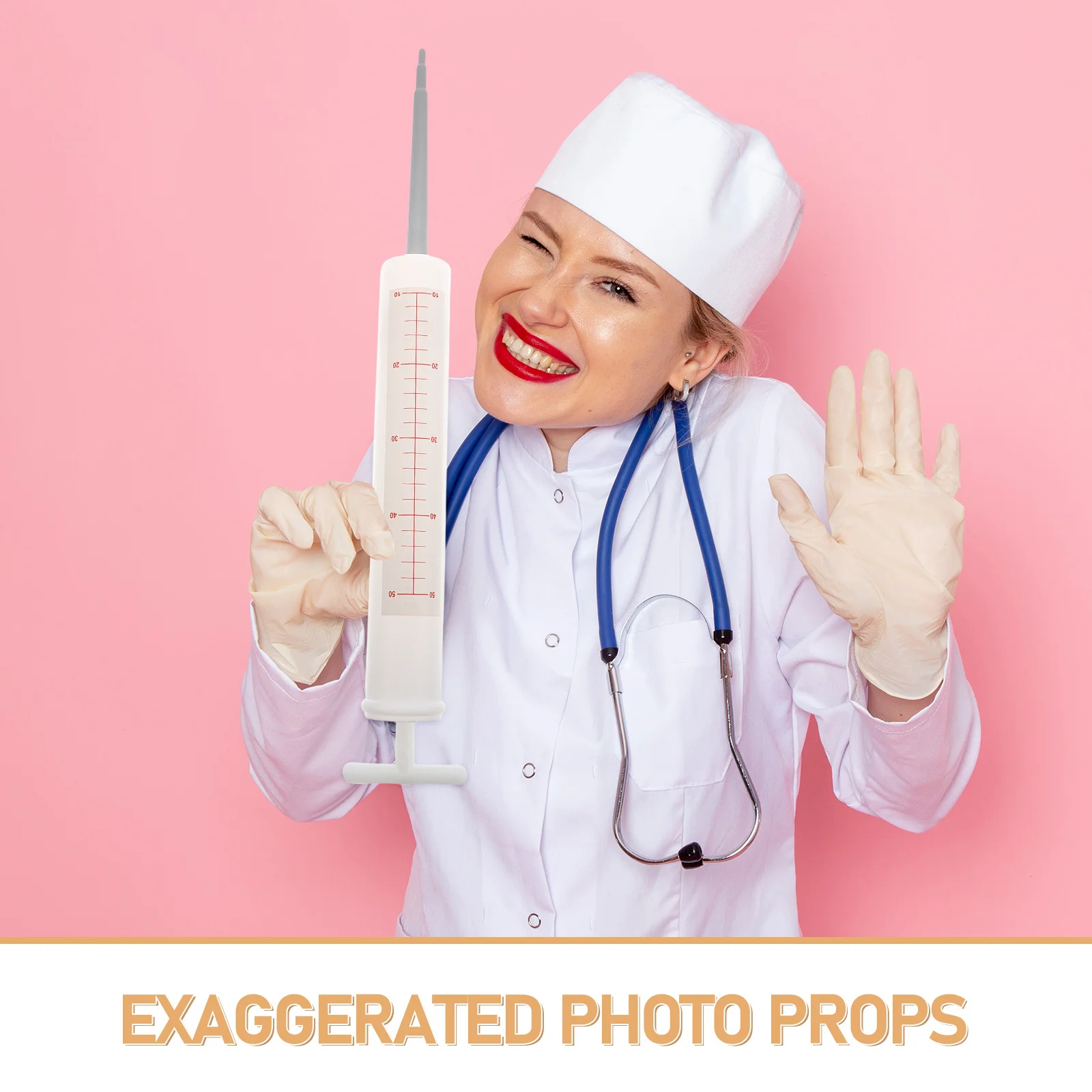 العملاق معاطف للأطباء والممرضات حقنة الدعامة الطبيب تأثيري أداة حاقن محاكاة العملاق حاقن الدعامة زي حفلة بار الحدث #4