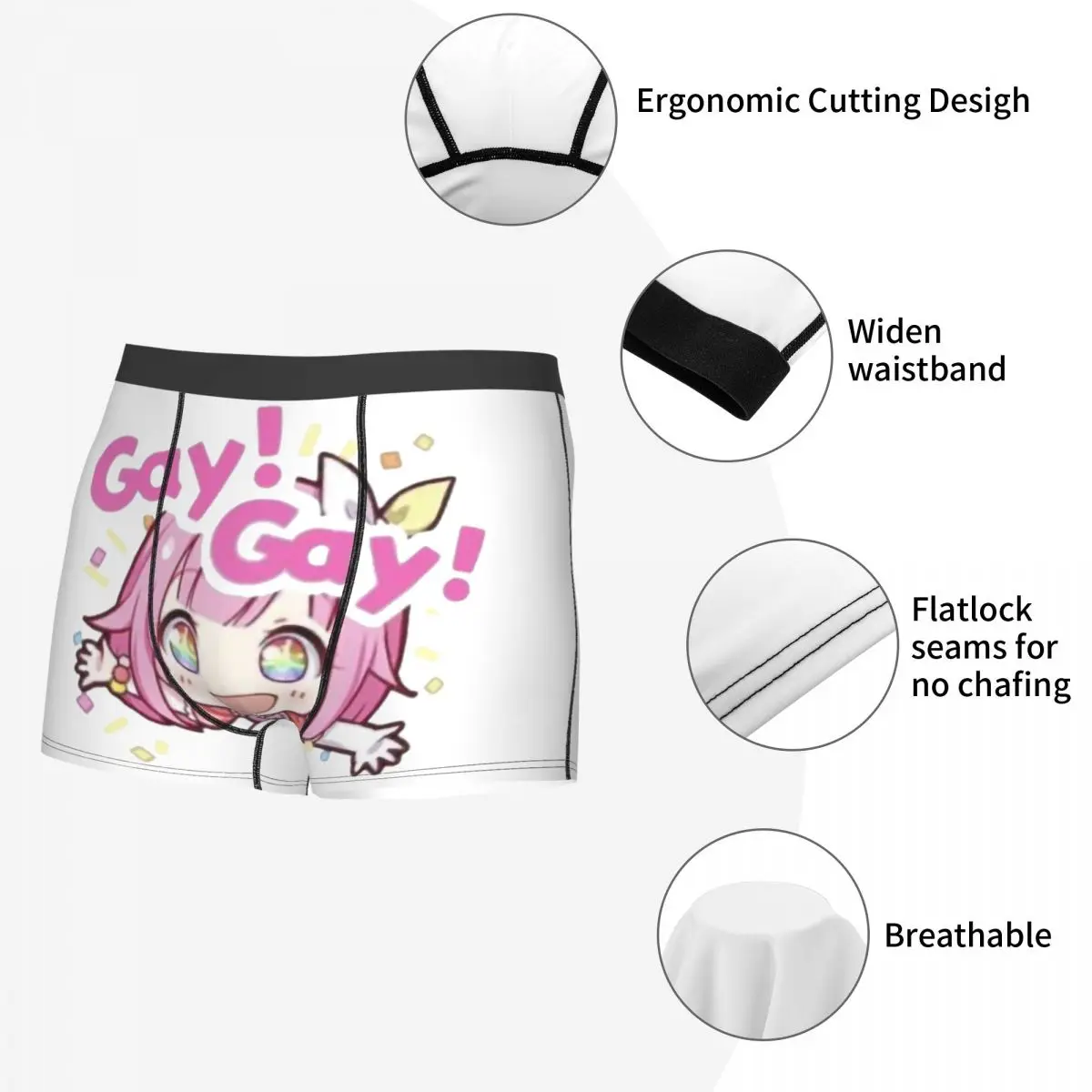 Custom Gay Gay Otori Emu Anime Cartoon Underwear Men Sexy Print Customized Boxer Shorts Panties