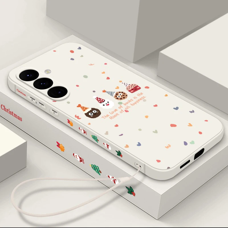 Weihnachtsmuster-Hülle für Samsung Galaxy S26 S25 S24 S22 S23 Ultra Plus S24 FE A17 A56 A16 A36 A55 A54 A15 5G Weiche Handyhülle