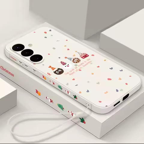 Cute Christmas Pattern Case For Samsung Galaxy S25 S24 S22 S23 Ultra Plus S24 FE A56 A16 A36 A55 A54 A53 A15 5G Soft Phone Cover