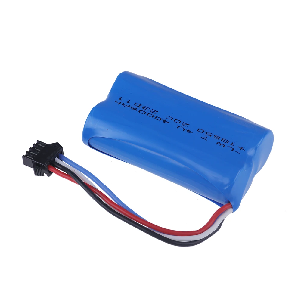 Batería de iones de litio mejorada, 4000mah, 7,4 V, 18650, con enchufe de SM-4P, para Udi007, Udi001, UDI002, UDI902, HJ806, 960, 961, 962, barcos de carreras RC