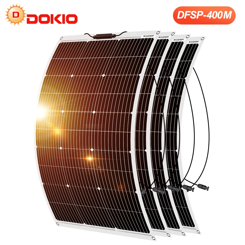 Dokio 12V  400W Flexible Solar Panel For Car/Boat High Quality Portable Panel Solar 100wX4 China