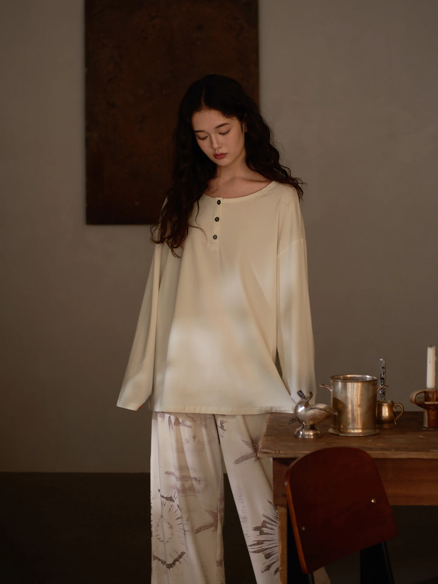 mrs-si-li-modal-sleepwear-long-sleeve-women's-style-spring-outdoors-wearable-home-clothes-comfortable-breathable-soft-fabric