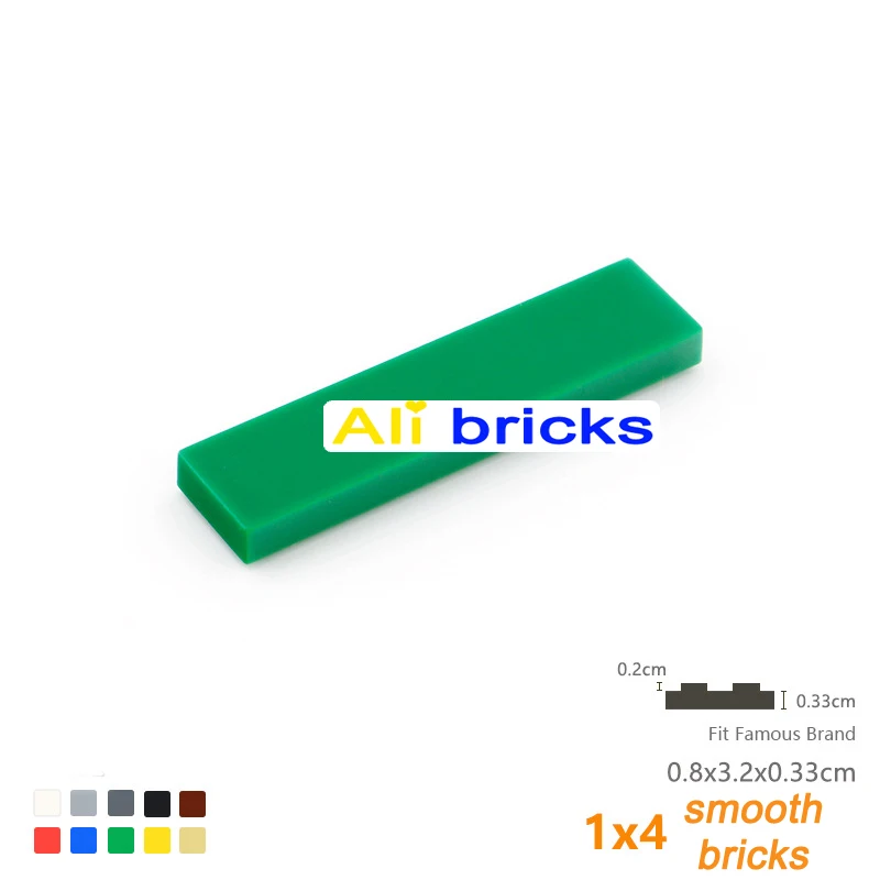 50Pcs 2431 Smooth Plane Buildings Blocks Thin Flat Tile 1 x 4 Dots Creative Size MOC City Bricks Bulk Toys For Technical