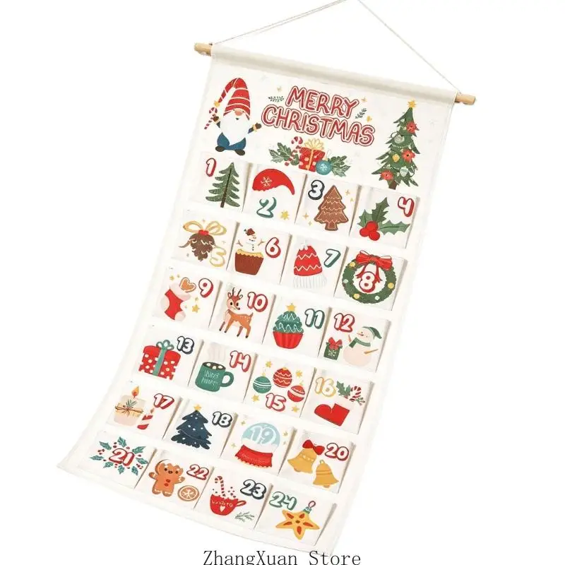 Weihnachts-Adventskalender mit 24 Taschen für Süßigkeiten, kleine Geschenke und Nachrichten 3XUF – Detail 10