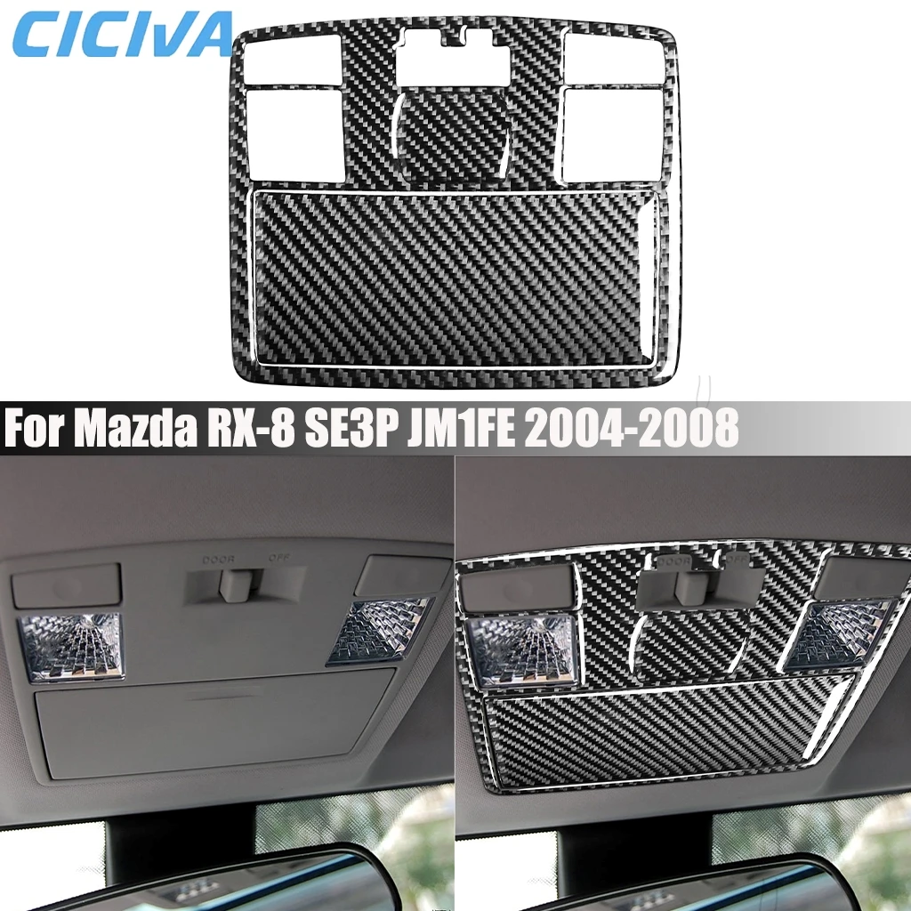

Автомобильные аксессуары из углеродного волокна, панель лампы для чтения, внутренняя крышка, модифицированная наклейка на отделку для Mazda RX-8 SE3P JM1FE 2004-2008