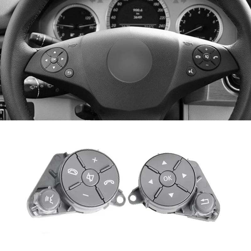 1Pair Steering Wheel Control Switch Button Assy For Mercedes Benz C E GLK-Class W204 W212 W207 A2048210451 A2048210351