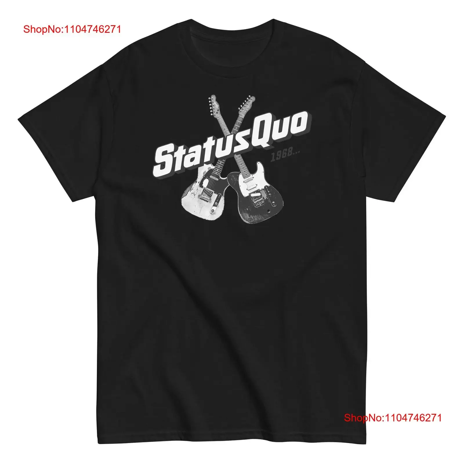 Camiseta Status Quo Guitars, ropa de diseñador lavada vintage, Top informal para uso diario, ropa de calle transpirable con gráfico