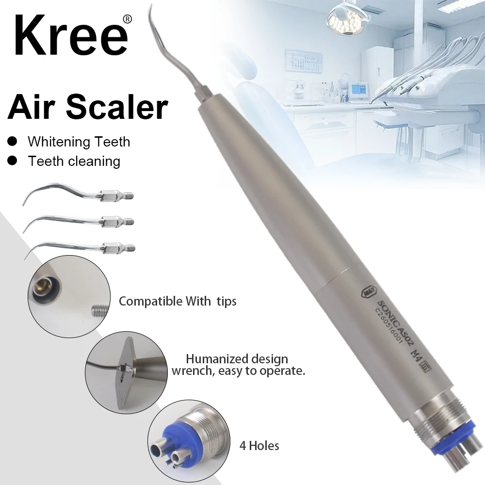 Dental Equipment Air Scaler Handpiece  Scaling Technology High Frequency Pneumatic Scaler 4 Hole