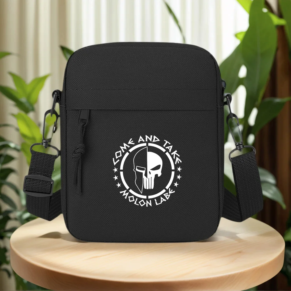 Skull and Spartan helmet, ring Men Crossbody Bag Single Shoulder Women Cartoon Anime Film Printing Design Unisex