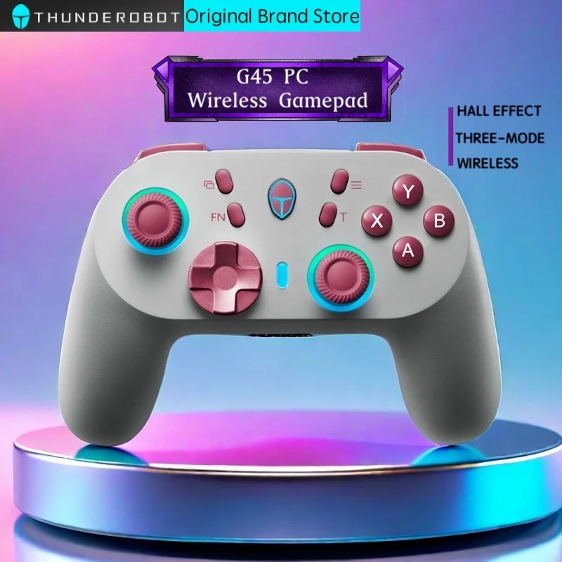 Original ThundeRobot G45 PC Wireless Gamepad 500Hz Vibration Hall Joystick Bluetooth Controller for PC Gamer Black Myth: Wukong