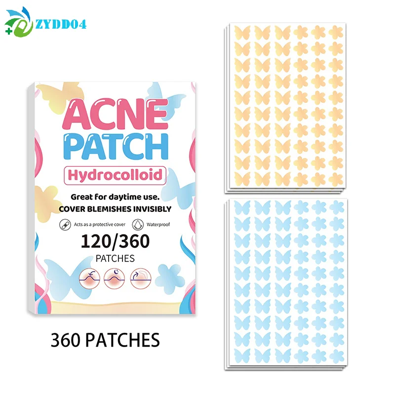 

120/360 шт., наклейки в форме бабочки, акне, прыщи, консилер для пятен, 0,1 мм, лечение прыщей, средство для удаления прыщей, уход за кожей