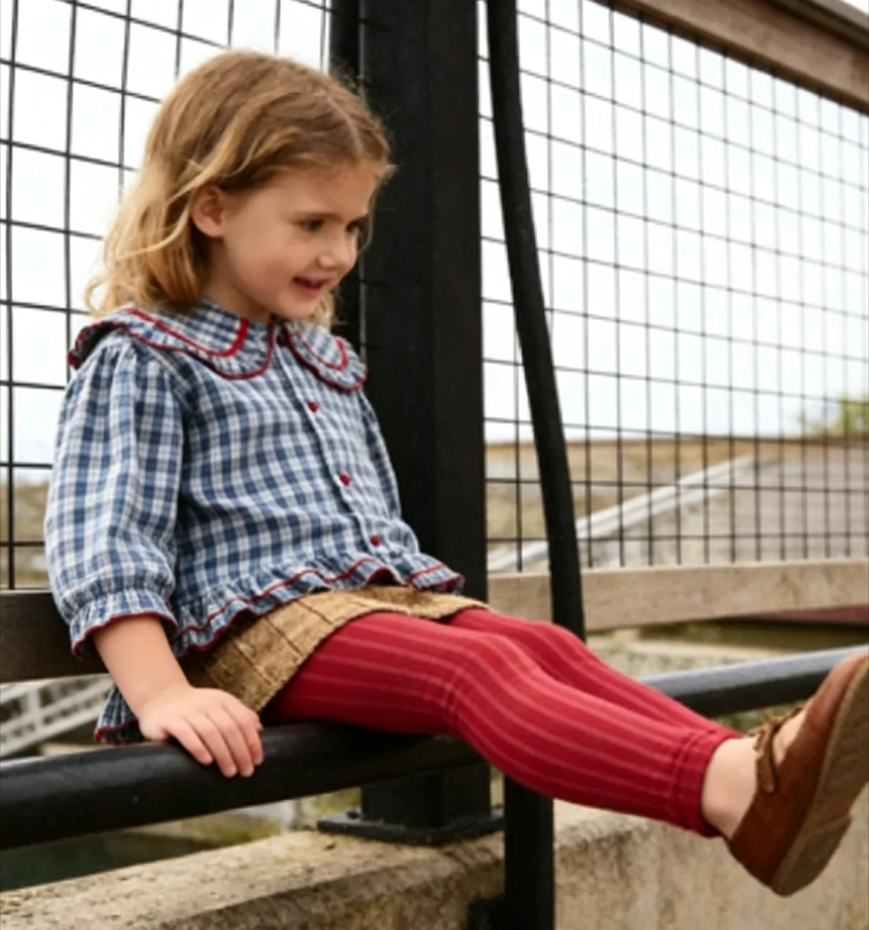 Mädchenkleidung Bubble Langarm-Shirt 2026 Frühling Herbst Neue Kindermode Peter-Pan-Kragen Kariertes Kinderhemd Trend – Detail 5