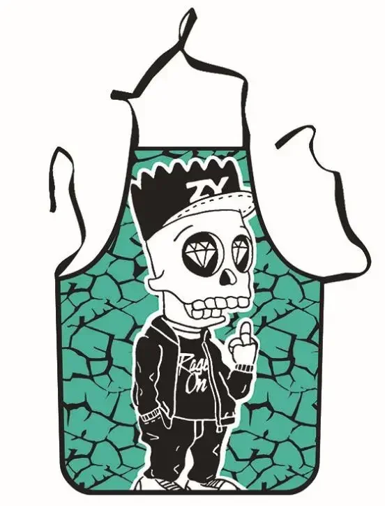 Halloween Aprons Skull Printing Adult Kitchen Apron Dinner Party Cooking  Tablier Cuisine Children Apron Kitchen Apron