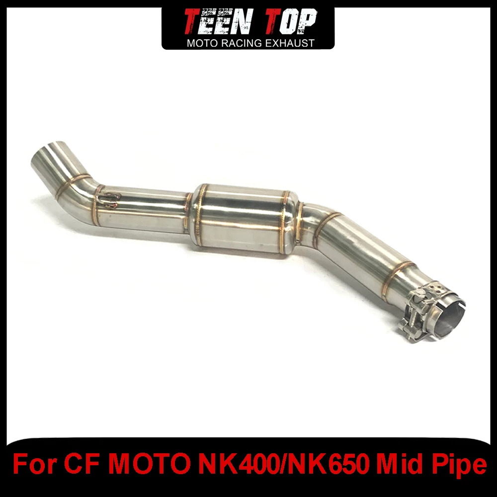 

Motorcycle Exhaust Modified Slip-On Middle Link Pipe 51mm For CF MOTO NK400/NK650 Mid Tube Decat Pipe Muffler Stainless Steel