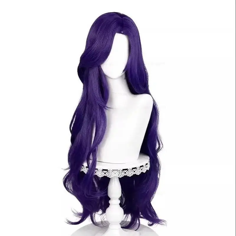 Rarity Cosplay Wig Long Curly Wave Wig Dark Purple Wig Cosplay Anime Cosplay Wigs Heat Resistant Synthetic Wigs image 3