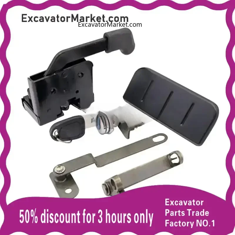 

High Quality For DOOSAN DH60/80-7 Cab door lock assembly inner and outer handle lock cylinder lock block excavator accessories