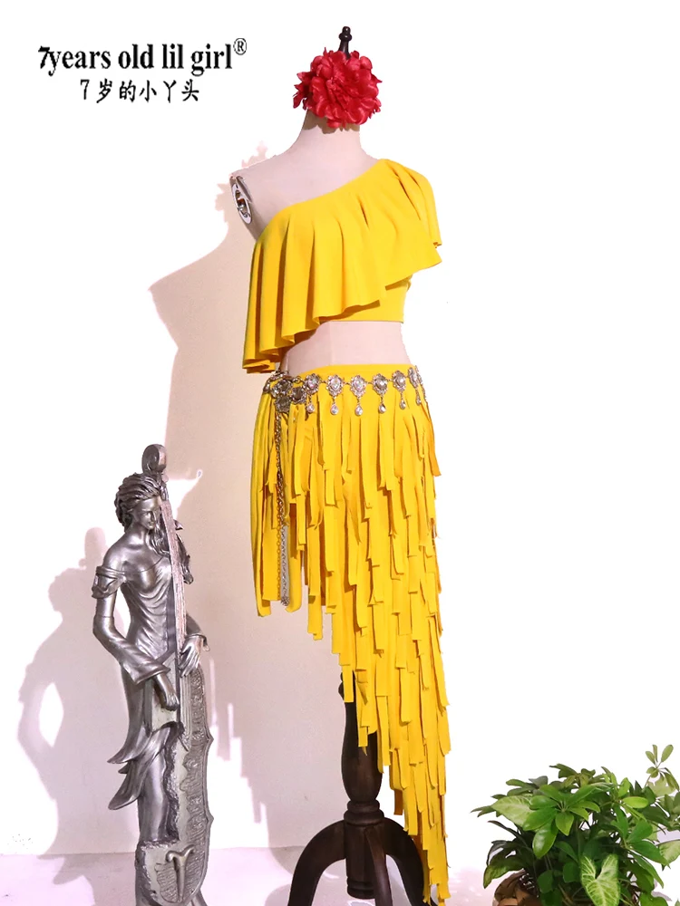 

Костюм для танца живота, профессиональный новый женский сексуальный комплект с коротким рукавом + юбка 2, тренировочный комплект BL18